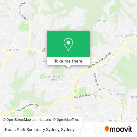 Koala Park Sanctuary Sydney map