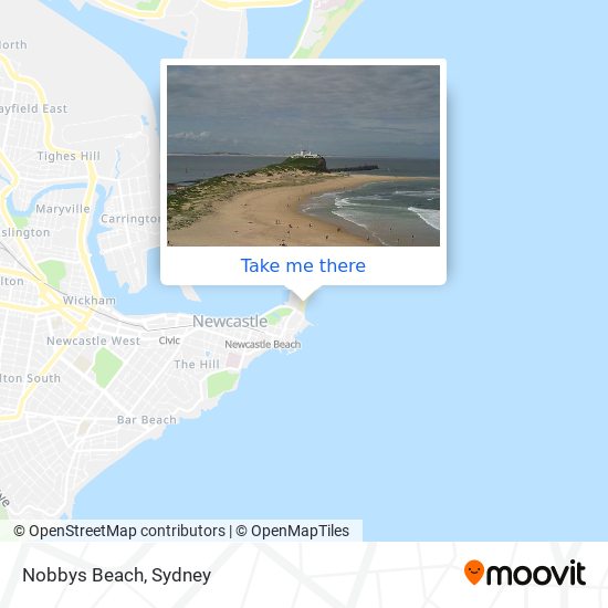 Nobbys Beach map