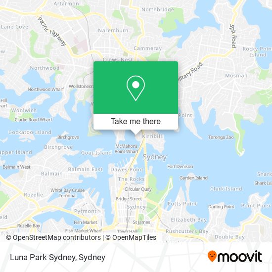 Luna Park Sydney map