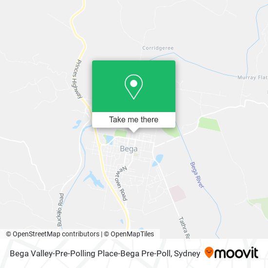 Mapa Bega Valley-Pre-Polling Place-Bega Pre-Poll