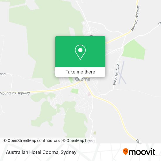 Mapa Australian Hotel Cooma