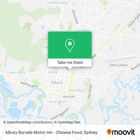 Mapa Albury Burvale Motor Inn - Chinese Food