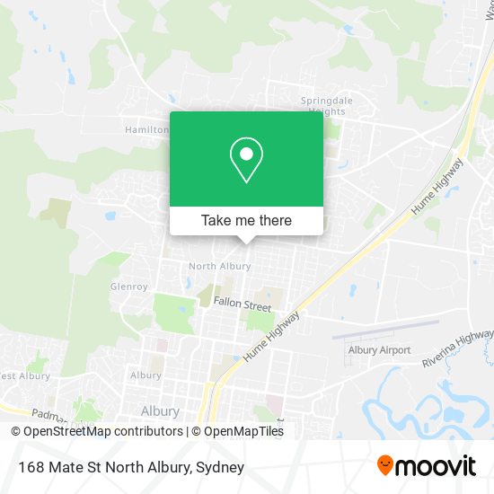 Mapa 168 Mate St North Albury