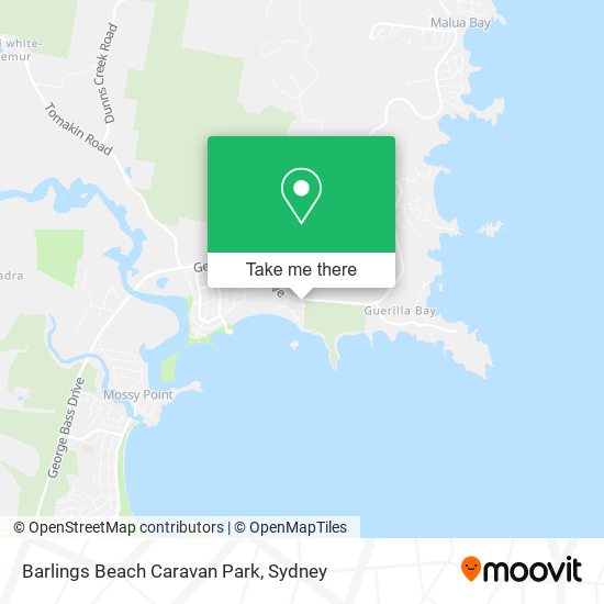 Mapa Barlings Beach Caravan Park