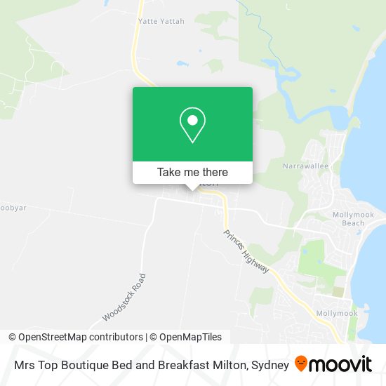 Mrs Top Boutique Bed and Breakfast Milton map
