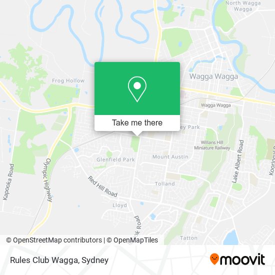 Rules Club Wagga map