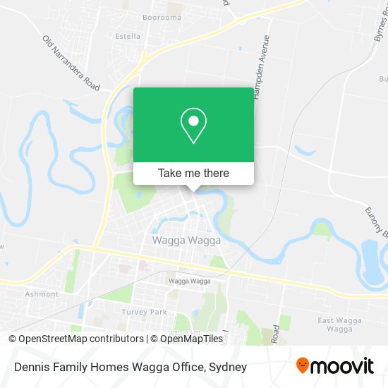 Mapa Dennis Family Homes Wagga Office