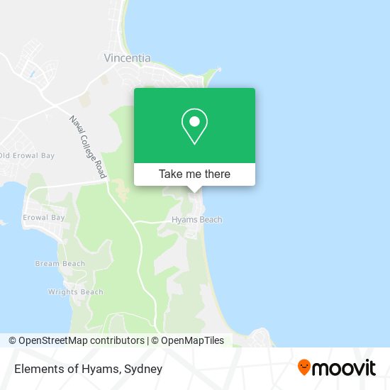 How to get to Elements of Hyams in Hyams Beach by Train or Bus?
