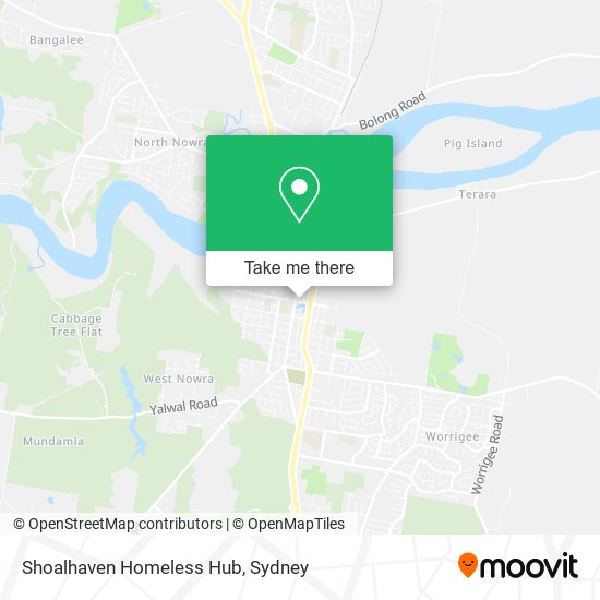 Shoalhaven Homeless Hub map