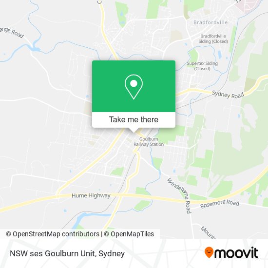 Mapa NSW ses Goulburn Unit