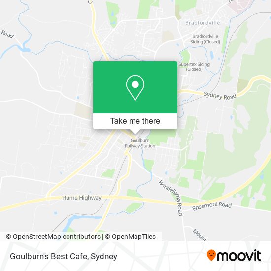 Goulburn's Best Cafe map