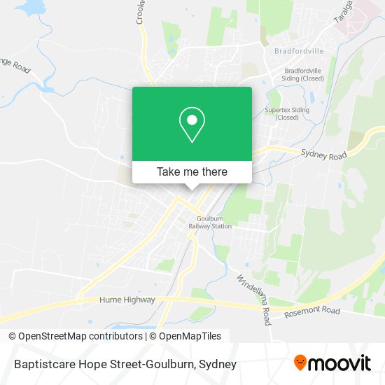 Mapa Baptistcare Hope Street-Goulburn