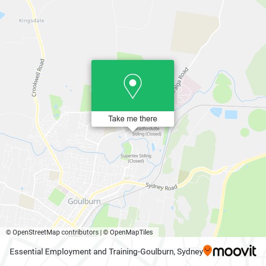 Essential Employment and Training-Goulburn map