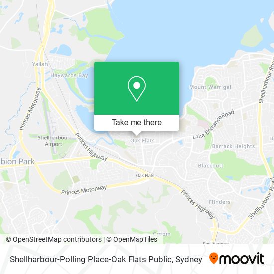 Shellharbour-Polling Place-Oak Flats Public map