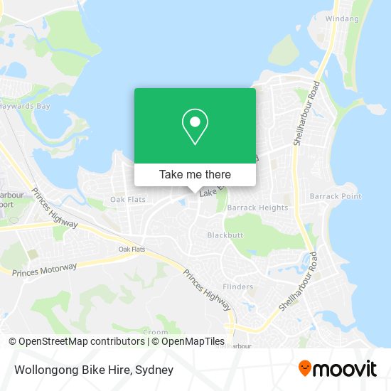 Wollongong Bike Hire map