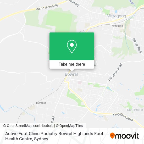 Mapa Active Foot Clinic Podiatry Bowral Highlands Foot Health Centre