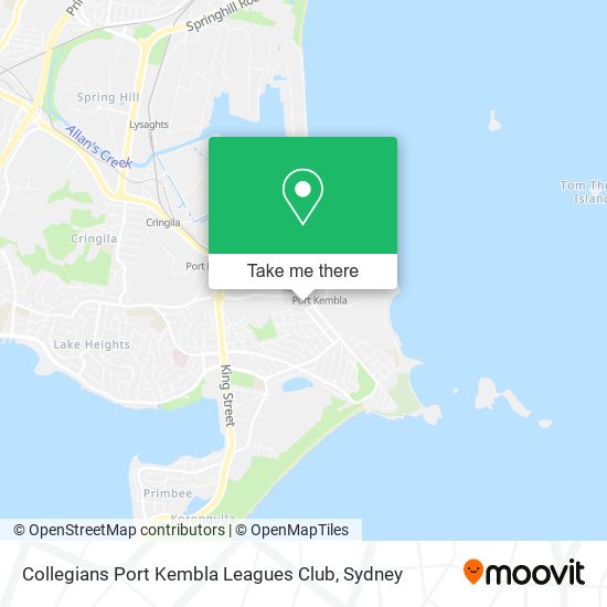 Mapa Collegians Port Kembla Leagues Club