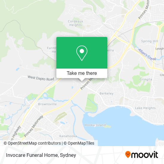 Invocare Funeral Home map