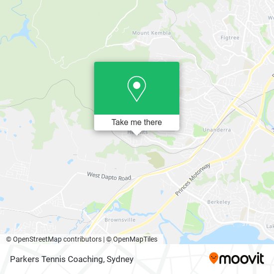 Parkers Tennis Coaching map