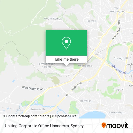 Uniting Corporate Office Unanderra map