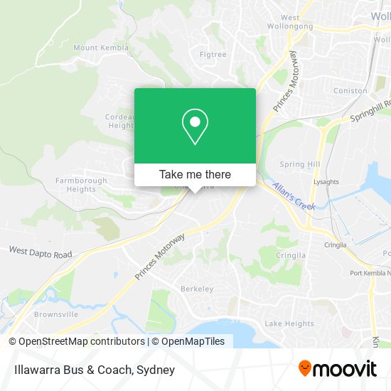 Illawarra Bus & Coach map