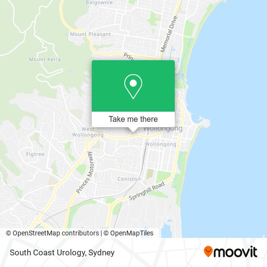 South Coast Urology map