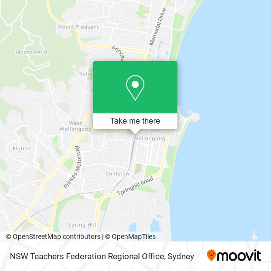 NSW Teachers Federation Regional Office map