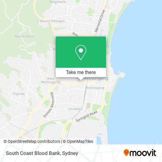 South Coast Blood Bank map