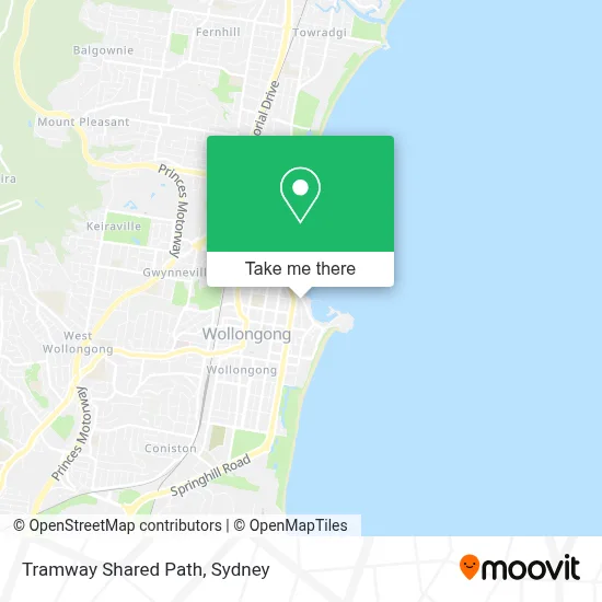 Tramway Shared Path map