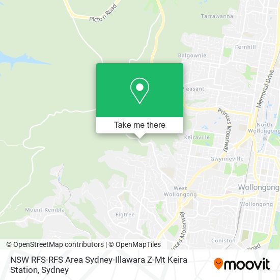 NSW RFS-RFS Area Sydney-Illawara Z-Mt Keira Station map