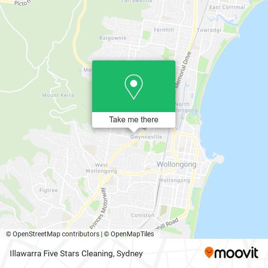 Illawarra Five Stars Cleaning map