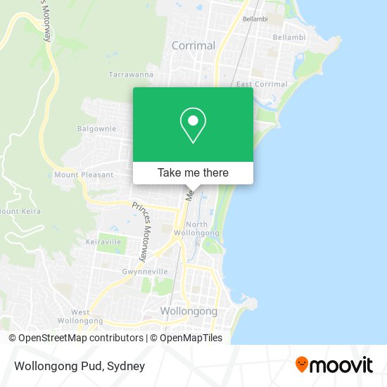 Mapa Wollongong Pud