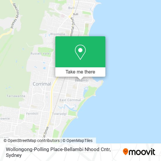 Mapa Wollongong-Polling Place-Bellambi Nhood Cntr