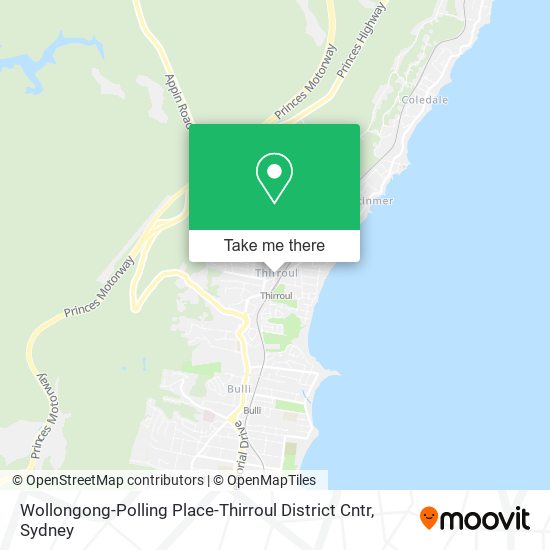 Mapa Wollongong-Polling Place-Thirroul District Cntr