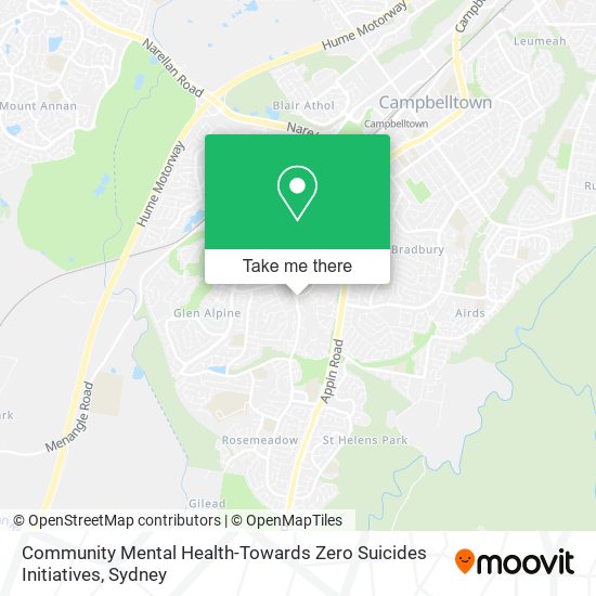 Community Mental Health-Towards Zero Suicides Initiatives map