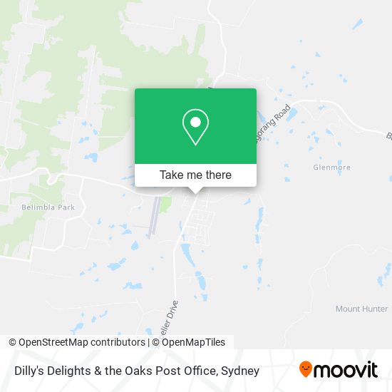 Dilly's Delights & the Oaks Post Office map
