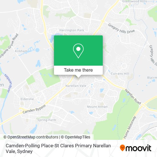 Camden-Polling Place-St Clares Primary Narellan Vale map