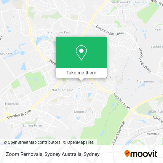 Mapa Zoom Removals, Sydney Australia