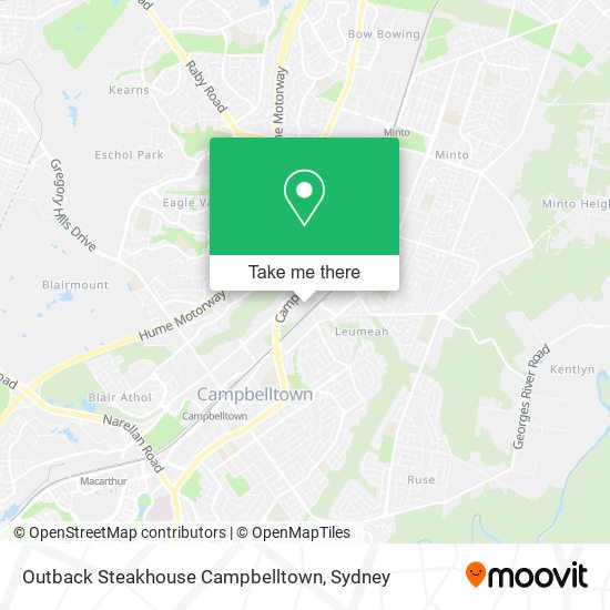 Mapa Outback Steakhouse Campbelltown