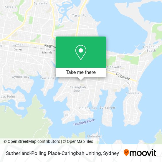 Mapa Sutherland-Polling Place-Caringbah Uniting