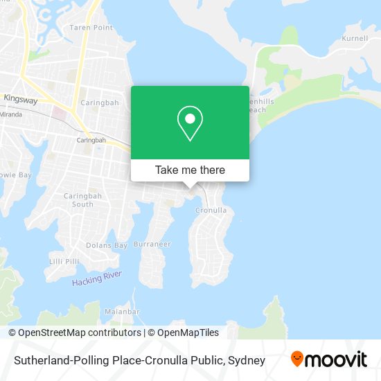 Mapa Sutherland-Polling Place-Cronulla Public