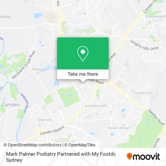 Mark Palmer Podiatry Partnered with My Footdr map