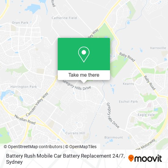 Mapa Battery Rush Mobile Car Battery Replacement 24 / 7