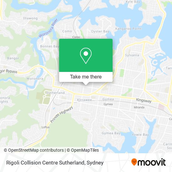 Rigoli Collision Centre Sutherland map