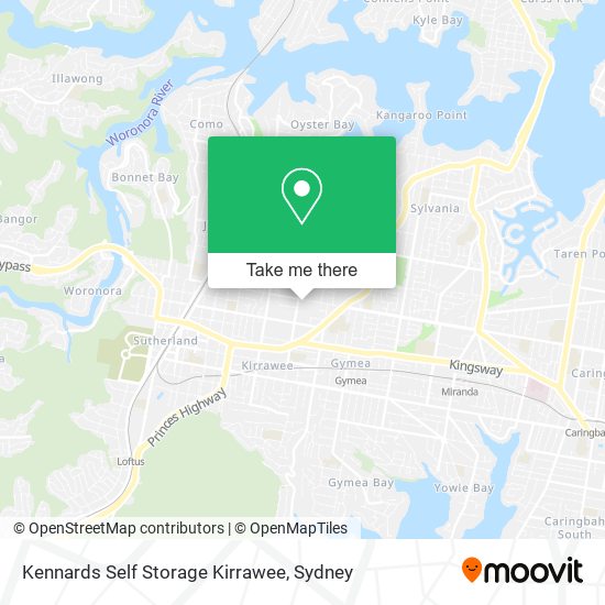 Kennards Self Storage Kirrawee map