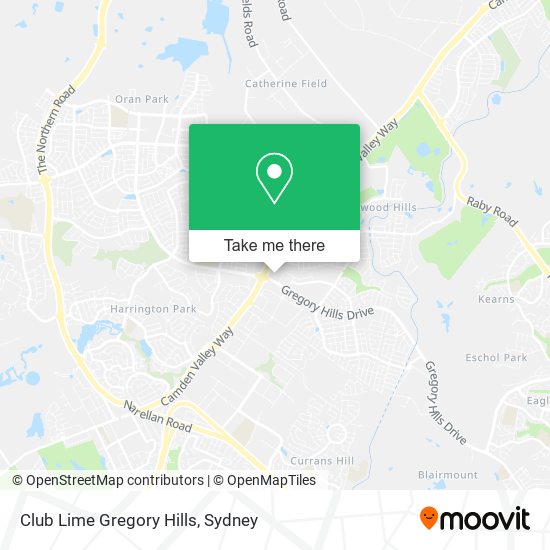 Club Lime Gregory Hills map