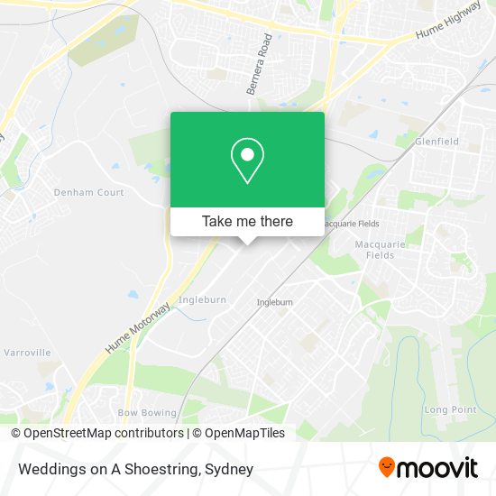 Weddings on A Shoestring map