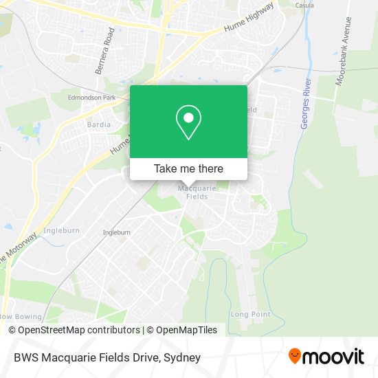 BWS Macquarie Fields Drive map