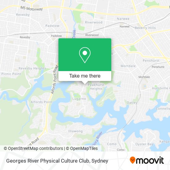 Georges River Physical Culture Club map