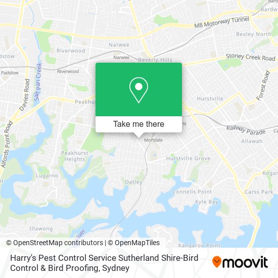 Harry's Pest Control Service Sutherland Shire-Bird Control & Bird Proofing map